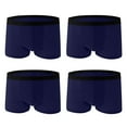 thumbnail image 1 of Jwputqe 4pc Mens Briefs,Boxer Briefs,Mens Underwear Briefs,Breathable,Fitted,Solid,Elastic Waist,Polyester,Dark Blue,XL(US:XL), 1 of 3