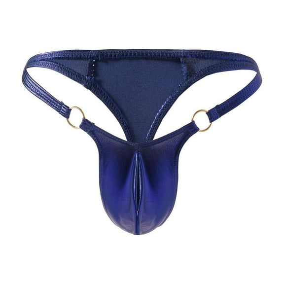 Jwputqe Mensg Strings and Thongs,Thongs For Men,Mens ThongsBreathable,Cooling,Solid,Low Waist,Polyester,Cotton,Blue,One Size