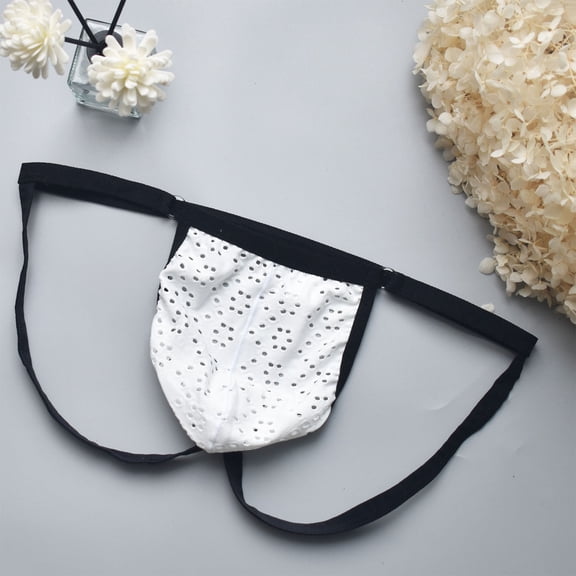 Jwputqe Mensg Strings and Thongs,Thongs For Men,Mens ThongsBreathable,Cooling,Solid,Low Waist,Polyester,Cotton,White,XL (US:10)