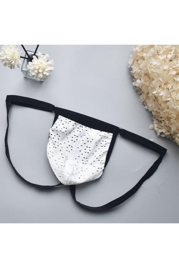  Mensg Strings and Thongs,Thongs For Men,Mens ThongsBreathable,Cooling,Solid,Low Waist,Polyester,Cotton,White,XL (US:10)