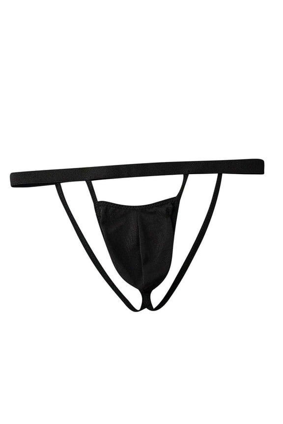  Mensg Strings and Thongs,Thongs,G-string Panties,Breathable,Cooling,Solid,Low Waist,Polyester,Black,Free Size