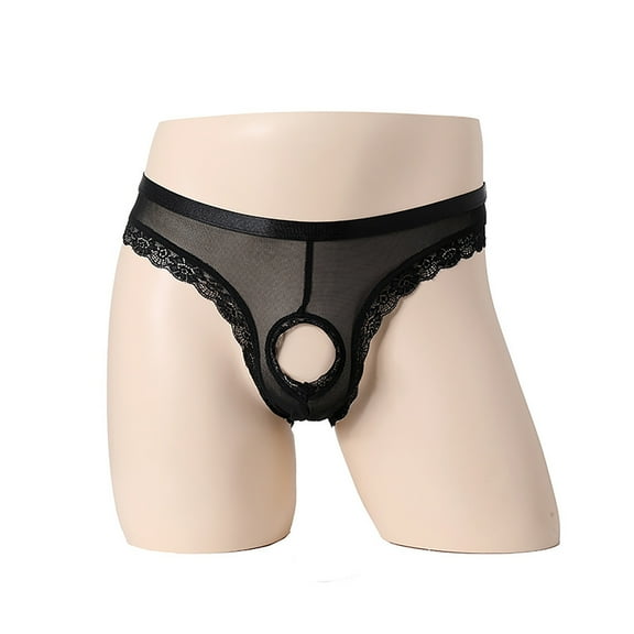 Jwputqe Mensg Strings and Thongs,Thongs,G-string Panties,Breathable,Cooling,Solid,Low Waist,Polyester,Black,One Size