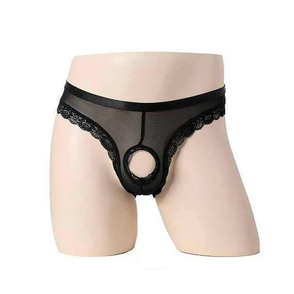 Jwputqe Mensg Strings and Thongs,Thongs,G-string Panties,Breathable,Cooling,Solid,Low Waist,Polyester,Black,One Size