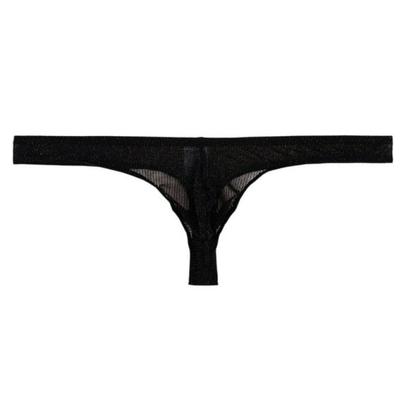 Jwputqe Mensg Strings and Thongs,Thongs,G-string Panties,Breathable,Cooling,Solid,Low Waist,Polyester,Black,S