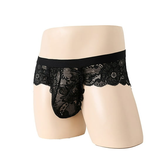 Jwputqe Mensg Strings and Thongs,Thongs,G-string Panties,Breathable,Cooling,Solid,Low Waist,Polyester,Black,XL (US:10)
