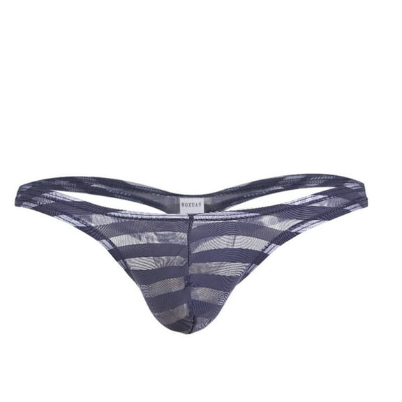 Jwputqe Mensg Strings and Thongs,Thongs,G-string Panties,Breathable,Cooling,Solid,Low Waist,Polyester,Gray,L