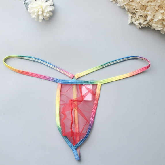 Jwputqe Mensg Strings and Thongs,Thongs,G-string Panties,Breathable,Cooling,Solid,Low Waist,Polyester,Red,XL (US:10)