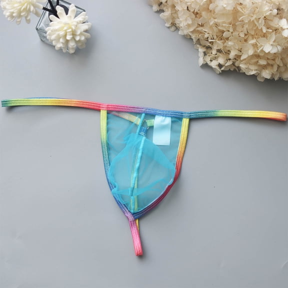 Jwputqe Mensg Strings and Thongs,Thongs,G-string Panties,Breathable,Cooling,Solid,Low Waist,Polyester,Sky Blue,L (US:8)