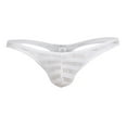thumbnail image 1 of Jwputqe&nbsp;Mensg Strings and Thongs,Thongs,G-string Panties,Breathable,Cooling,Solid,Low Waist,Polyester,White,L, 1 of 2
