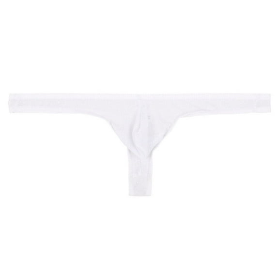 Jwputqe Mens Thongs,Mens Underwear,Breathable,Cooling,Solid,Low Waist,Polyester,White,M