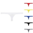 thumbnail image 1 of Jwputqe Mens Thongs,Mens Underwear,Breathable,Cooling,Solid,Low Waist,Polyester,White,S, 1 of 3
