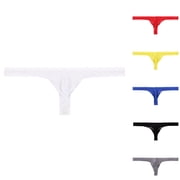 Jwputqe Mens Thongs,Mens Underwear,Breathable,Cooling,Solid,Low Waist,Polyester,White,S