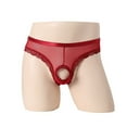 thumbnail image 1 of Jwputqe&nbsp;Mensg Strings and Thongs,Thongs,G-string Panties,Breathable,Cooling,Solid,Low Waist,Polyester,Wine,One Size, 1 of 3