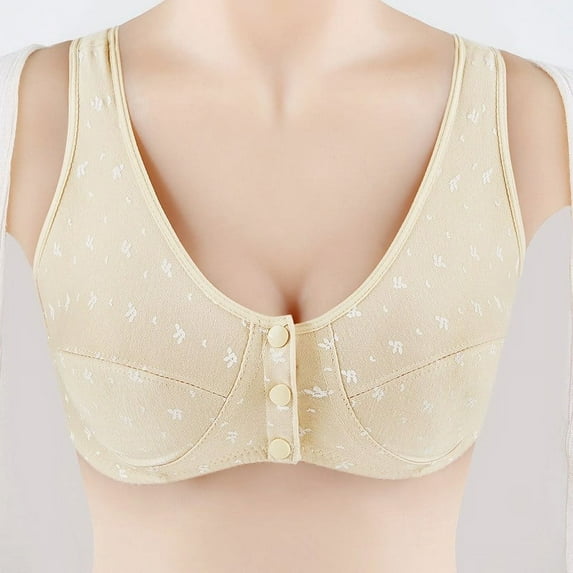 Jwputqe Bras for Women,Wireless Bras for Women,Soft,Supportive,Solid,Cotton,Khaki,42