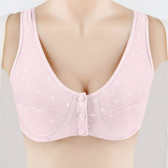 Jwputqe Bras for Women,Wireless Bras for Women,Soft,Supportive,Solid,Cotton,Pink,46