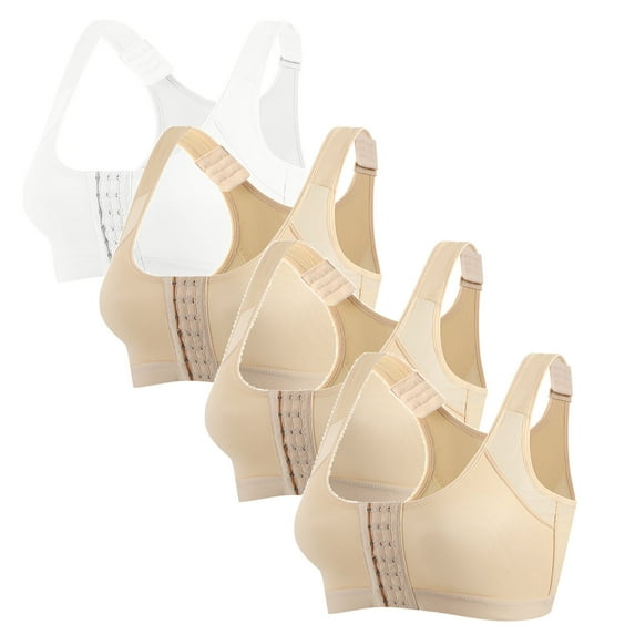 Jwputqe Sports Bras for Women Plus Size,Sports Bra,Quick Drying,Supportive,Solid,Nylon,Spandex,White,M(US:6)