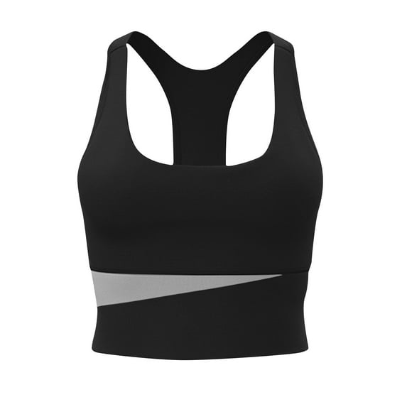 Jwputqe Sports Bras for Women Plus Size,Sports Bra,Quick Drying,Supportive,Solid,Polyester,Black,M(US:6)