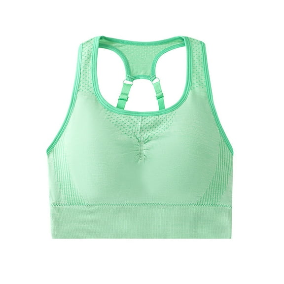 Jwputqe Sports Bras for Women,Sports Bra,Breathable,Seamless,Solid,Nylon,Spandex,Green,XL