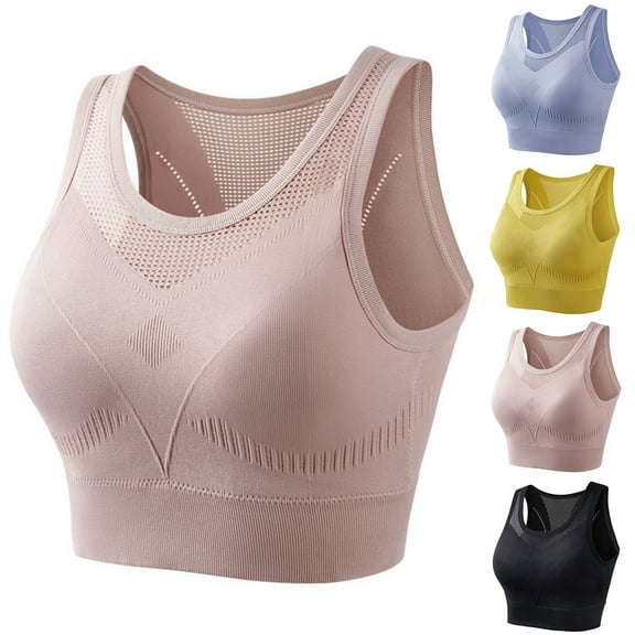Jwputqe Sports Bras for Women,Sports Bra,Quick Drying,Supportive,Solid,Nylon,Spandex,Pink,L(US:8)