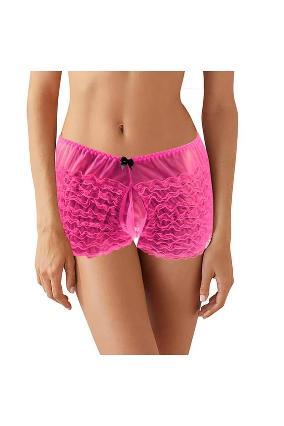  Thongs,G-String Panties,Thongs For Men,Breathable,Cooling,Solid,Elastic Waist,Cotton,Hot Pink,Free Size