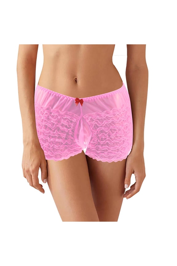 &nbsp;Thongs,G-String Panties,Thongs For Men,Breathable,Cooling,Solid,Elastic Waist,Cotton,Pink,Free Size
