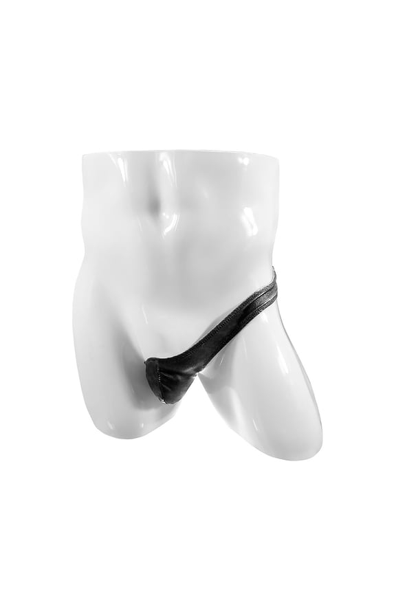  Thongs,G-String Panties,Thongs For Men,Breathable,Cooling,Solid,Elastic Waist,PU,Black,Free Size