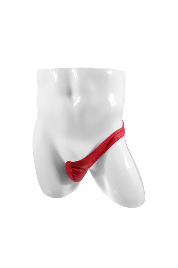 &nbsp;Thongs,G-String Panties,Thongs For Men,Breathable,Cooling,Solid,Elastic Waist,PU,Red,Free Size