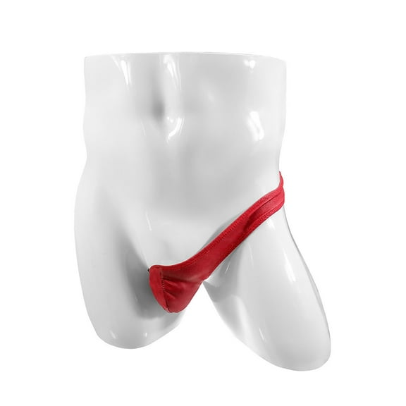 Jwputqe Thongs,G-String Panties,Thongs For Men,Breathable,Cooling,Solid,Elastic Waist,PU,Red,Free Size