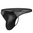 thumbnail image 1 of Jwputqe&nbsp;Thongs,Thongs For Men,Mens ThongsBreathable,Cooling,Solid,Low Waist,Polyester,Cotton,Black,2XL, 1 of 3