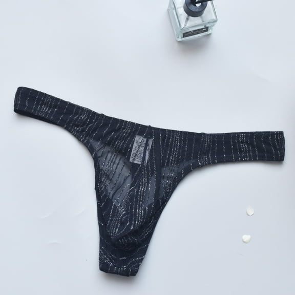 Jwputqe Thongs,Thongs For Men,Mens ThongsBreathable,Cooling,Solid,Low Waist,Polyester,Cotton,Black,S (US:4)