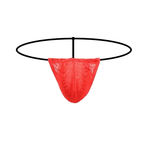 Jwputqe Thongs,Thongs For Men,Mens ThongsBreathable,Cooling,Solid,Low Waist,Polyester,Cotton,Red,M