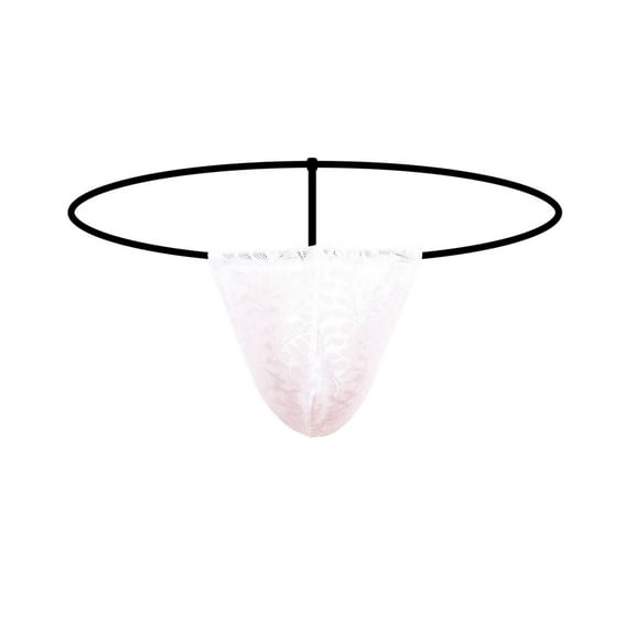 Jwputqe Thongs,Thongs For Men,Mens ThongsBreathable,Cooling,Solid,Low Waist,Polyester,Cotton,White,L