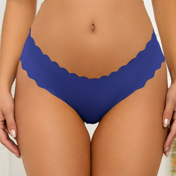 Jwputqe Thongs for Women,Thongs,Thong Panties,Breathable,Fitted,Solid,Low Waist,Nylon,Spandex,Navy,L