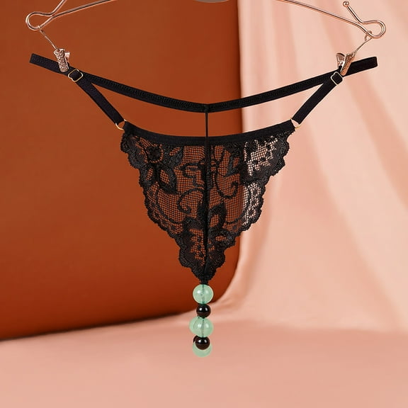 Jwputqe Thongs for Women,Thongs,Thong Panties,Breathable,Fitted,Solid,Low Waist,Polyester，Spandex ,Black,M