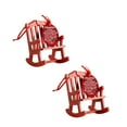 thumbnail image 1 of Jwshufel 2 Pack Christmas Wooden Rocking Chair Souvenir Decoration Lights Indoor Emotional Keepsake Memorial Ornament Desktop Pendant 5.5In Red, 1 of 6