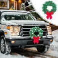 thumbnail image 1 of Jwshufel Christmas Car Wreath Lights Christmas Decorations Christmas Lights Mounts Grille Led Lights Ties Waterproof Case Easy Install Adds Festive Cheer The Holiday Season 13.8In Green, 1 of 5