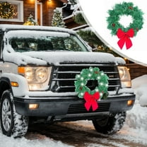 Jwshufel Christmas Car Wreath Lights Christmas Decorations Christmas Lights Mounts Grille Led Lights Ties Waterproof Case Easy Install Adds Festive Cheer The Holiday Season 13.8In Green