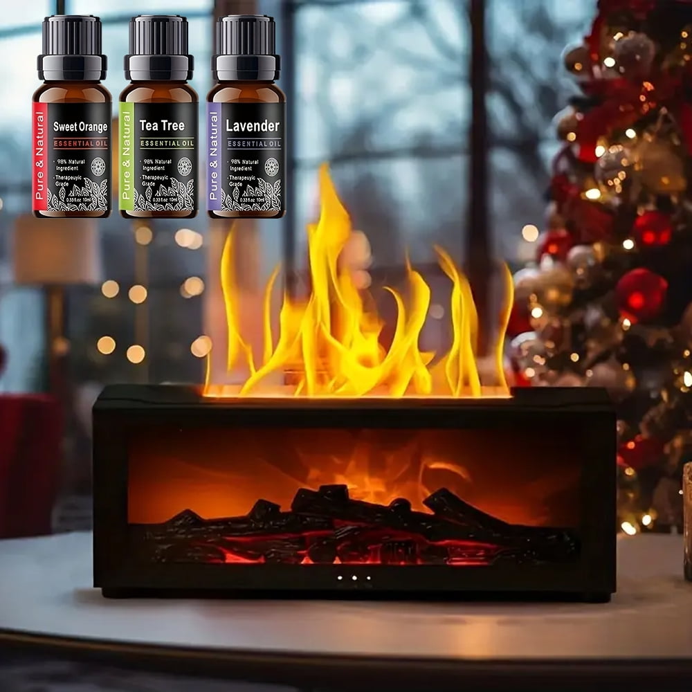 JX Upgraded Fireplace Diffuser with 7-Color LED Flame Effect, 300ml ...
