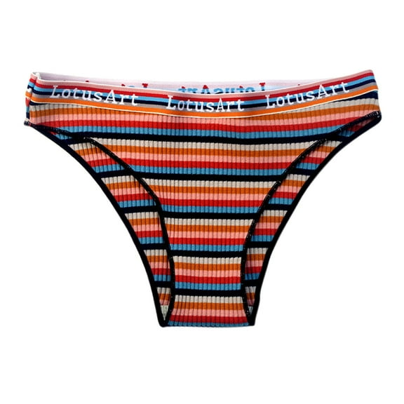 Jxximdong Bikinis Panties for Women Fashion Low Waist No Show Underwear Color Striped Briefs Women's Thongs Black