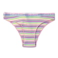 thumbnail image 1 of Jxximdong Bikinis Panties for Women Fashion Low Waist No Show Underwear Color Striped Briefs Women's Thongs Pink, 1 of 7