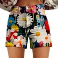 thumbnail image 1 of Jxximdong Boyfriend Jeans for Women, Casual High Waist Denim Shorts Relaxed Fit ArtRetro Printed Floral Shorts with Pockets, Black Women's Denim Pants, 1 of 3