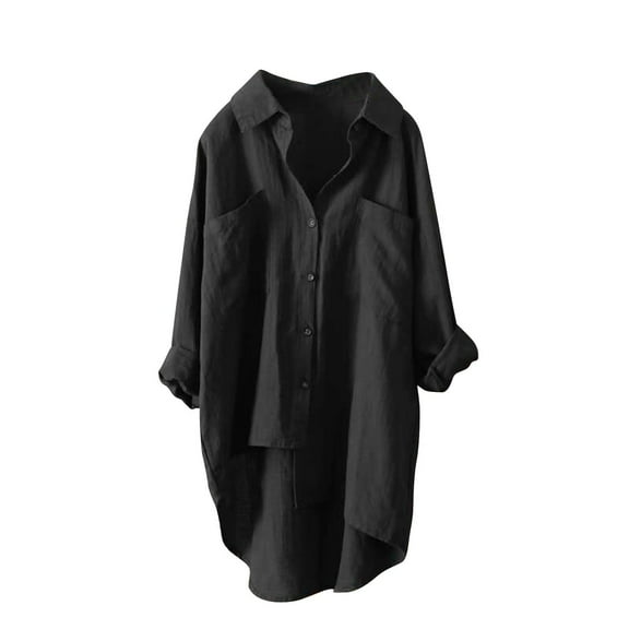 Jxximdong Button Up Shirts Women Damen Musselin Bluse Sommer Leichte Atmungsaktive Leinenhemd Tshirt Casual Fashion Black Spring Tops XXXL