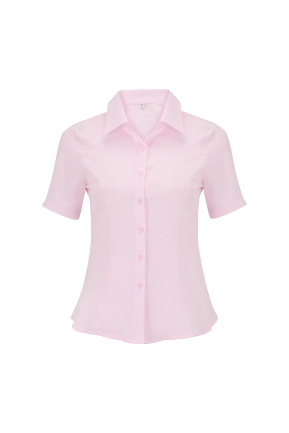 Button Up Shirts Women Short Sleeved Korean Version Of The Simple Sister Clothing Oversized Work Clothes Red Spring Tops L