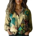 thumbnail image 1 of Jxximdong Button Up Shirts Women Women Cotton Shirt Printed Fashion Button Down Shirts Casual Tops Long Sleeve Blouse Beige Spring Tops XL, 1 of 3