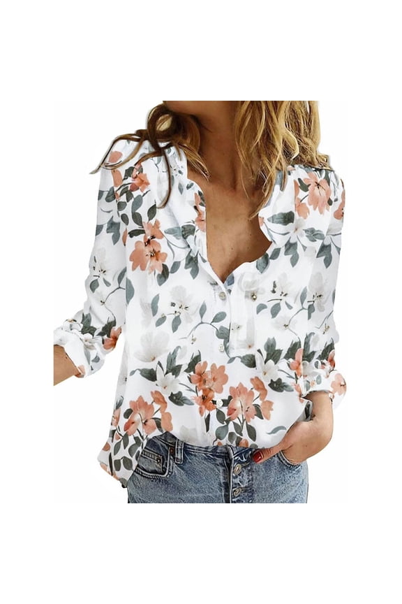 Button Up Shirts Women Womens V Neck Roll Up Sleeve Down Blouses Tops White Spring Tops XL