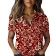 thumbnail image 1 of Jxximdong Button-up Shirts for Women Women Cotton Shirt Printed Fashion Down Shirts Casual Tops Short Sleeve Blouse Spring Tops, 1 of 4