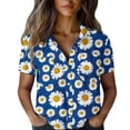 thumbnail image 1 of Jxximdong Button-up Shirts for Women Women Cotton Shirt Printed Fashion Down Shirts Casual Tops Short Sleeve Blouse Spring Tops, 1 of 4