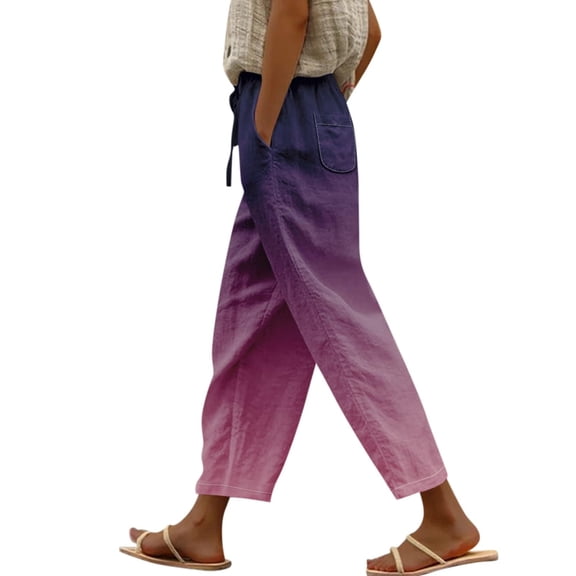 Jxximdong Capris Pants for Women, Linen Capris Summer High Waist Wide Leg Plus Size Capri Pants Lightweight Capri Trousers S 5Xl, Gray Women's Cropped Pants