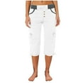 thumbnail image 1 of Jxximdong Pants for Women Women Multi Pocket Trousers Outdoor Casual Sports Cropped Pants Overalls Thin Loose Cargo Shorts White M Trousers, 1 of 6