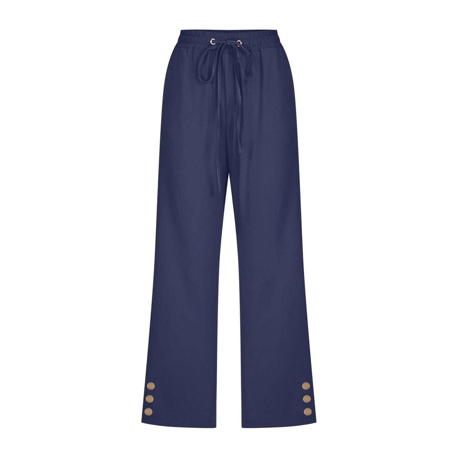 Jxximdong Capris Pants for Women, Solid Color Strap Button Summer Candy ...